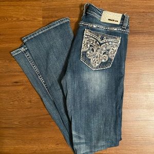 GRACE in LA mid-wash bootcut jeans